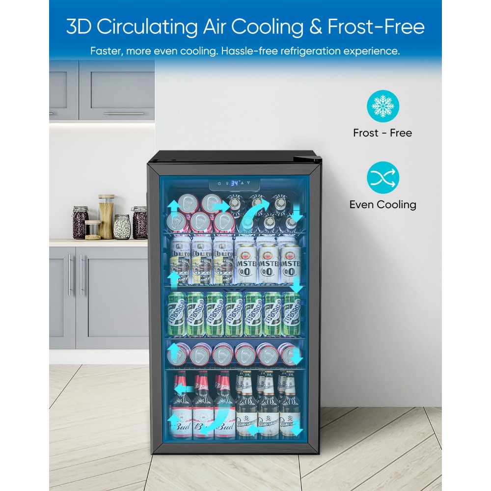 Wine Beer Mini Fridge - Mini Frigorifero per Bevande da 3,2