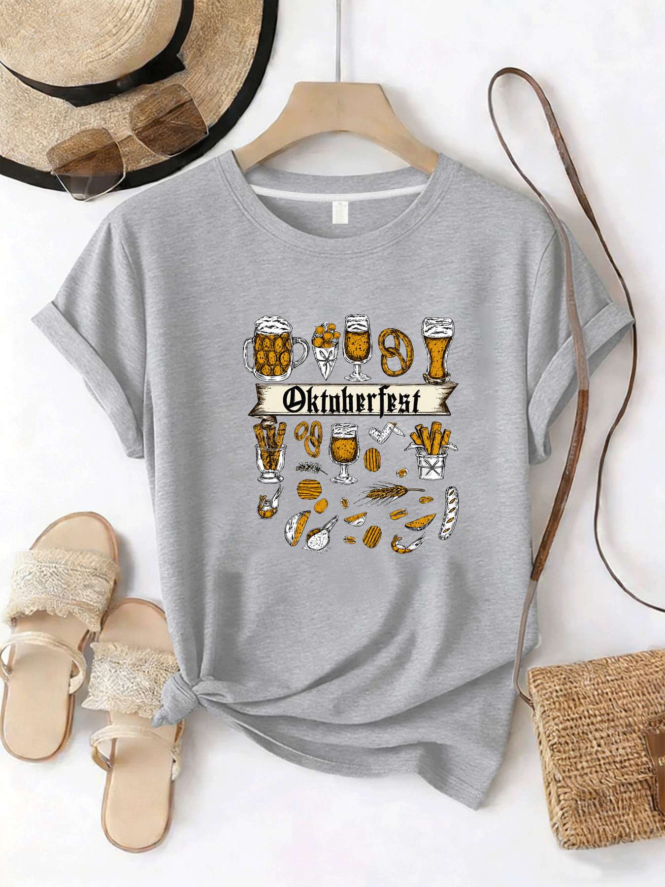 【MYJ06261】T-shirt da donna tag - Wine Plus Beer recensione e prezzo